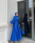 Durrah puff sleeved satin gown