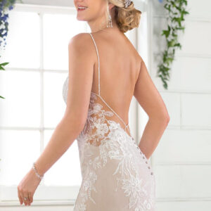 Flared cut embroidered wedding dress #DS1072 (7) $348