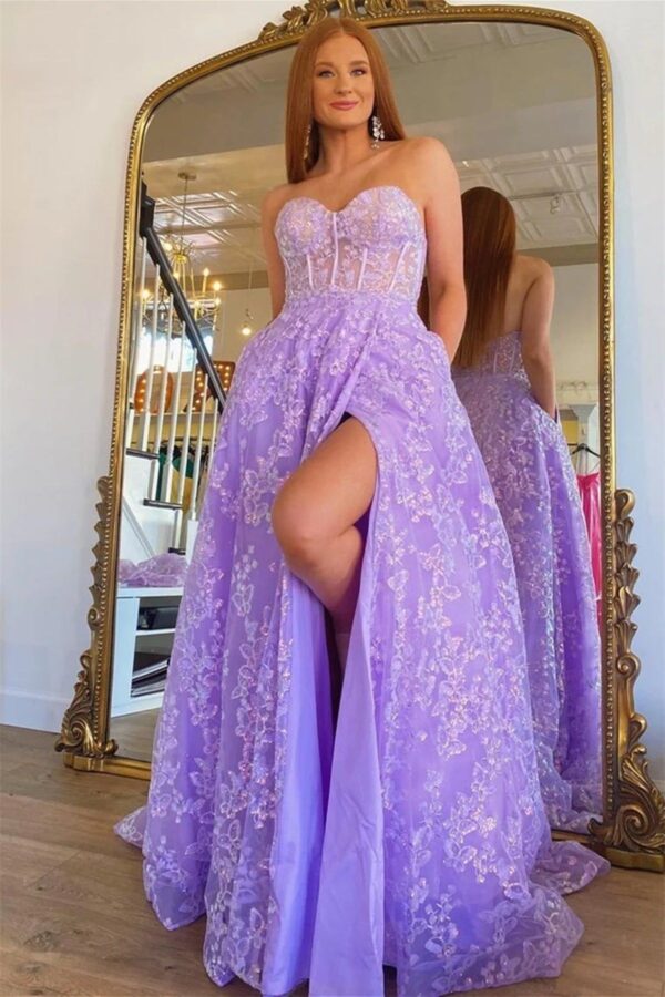 Fully embellished detatched sleeves prom gown