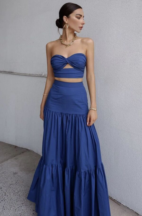 Harper strapless top and maxi skirt set