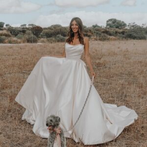 Rebecca  A-line wedding gown with side pockets