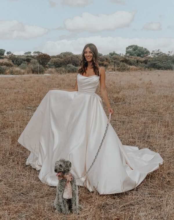 Rebecca  A-line wedding gown with side pockets