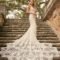 Sparkly lace fit and flare wedding gown