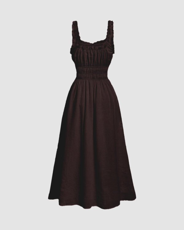Sage green ruched midi outfit