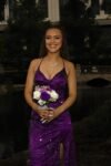 Purple fine embellished side slit laced back outfit