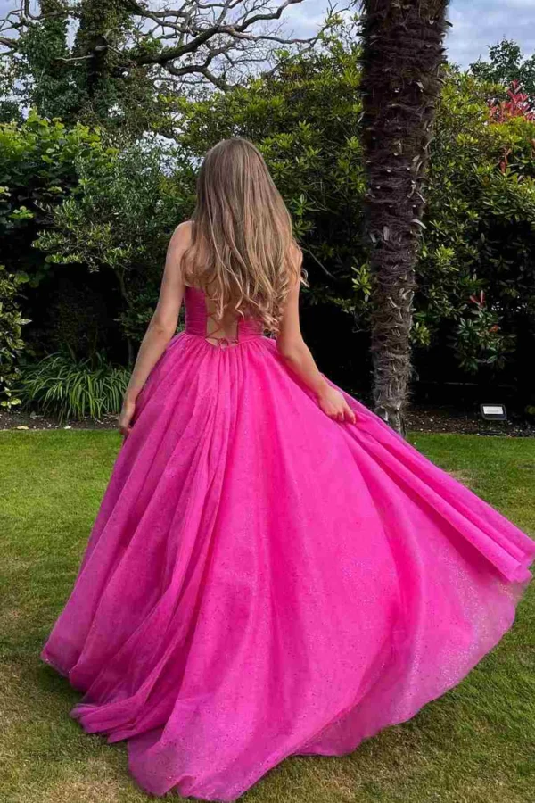 Pink sweetheart neckline ball gown.