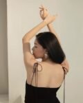 Side slit spaghetti strap A-line outfit