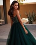 Emerald green A-line corset outfit