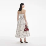Polka dots naked shoulder A-line vintage outfit
