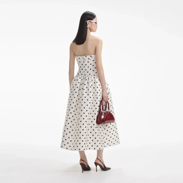Polka dots naked shoulder A-line vintage outfit