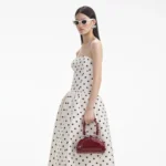 Polka dots naked shoulder A-line vintage outfit